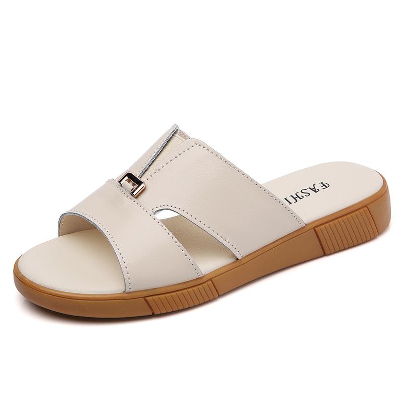 

Крутые полушлепанцы на танкетке, женская одежда, модные, универсальные, на среднем каблуке, ленивая трендовая девушка 40 бежевый