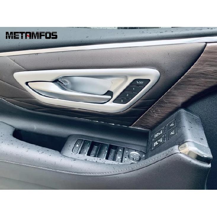 For Toyota Alphard Vellfire 2024 2025 2026 Carbon Fiber Interior Front Door Handle Bowl Cover Trim Bezel Accessories Car Styling