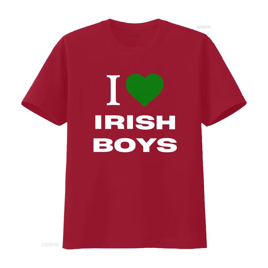 I Heart Irish Boys T Shirt Love Trendy Y2K St Patricks Day Lucky Slogan vintage Washed Soft Slightly Casual designer clothes