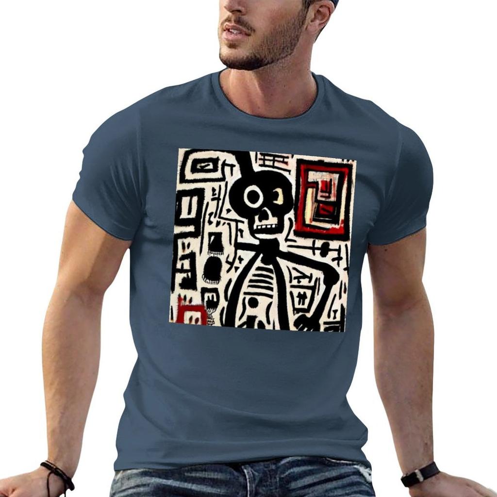 Skull And Bones Skeleton Graffiti Art TShirt t shirt man cotton funny t shirts cotton TShirt