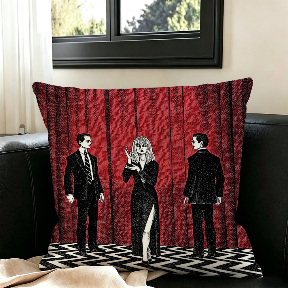 Twin Peaks F-Fire Walk Me Pillow Case Square Double-Sided Sofa Cushion Cover Bedroom Bedside Pillow