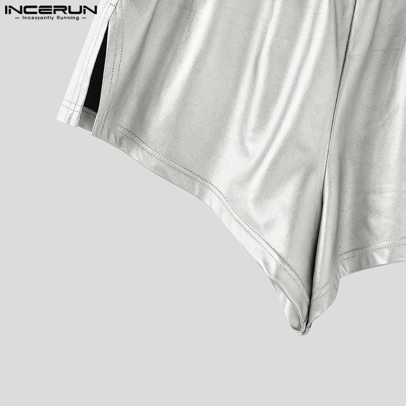 INCERUN Women Men Elastic Waist Glitter Back Hollow Fitted Mini Pants Shorts