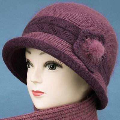 Autumn/Winter Fashionable Knitted Bucket Hat for Middle-Aged and Elderly