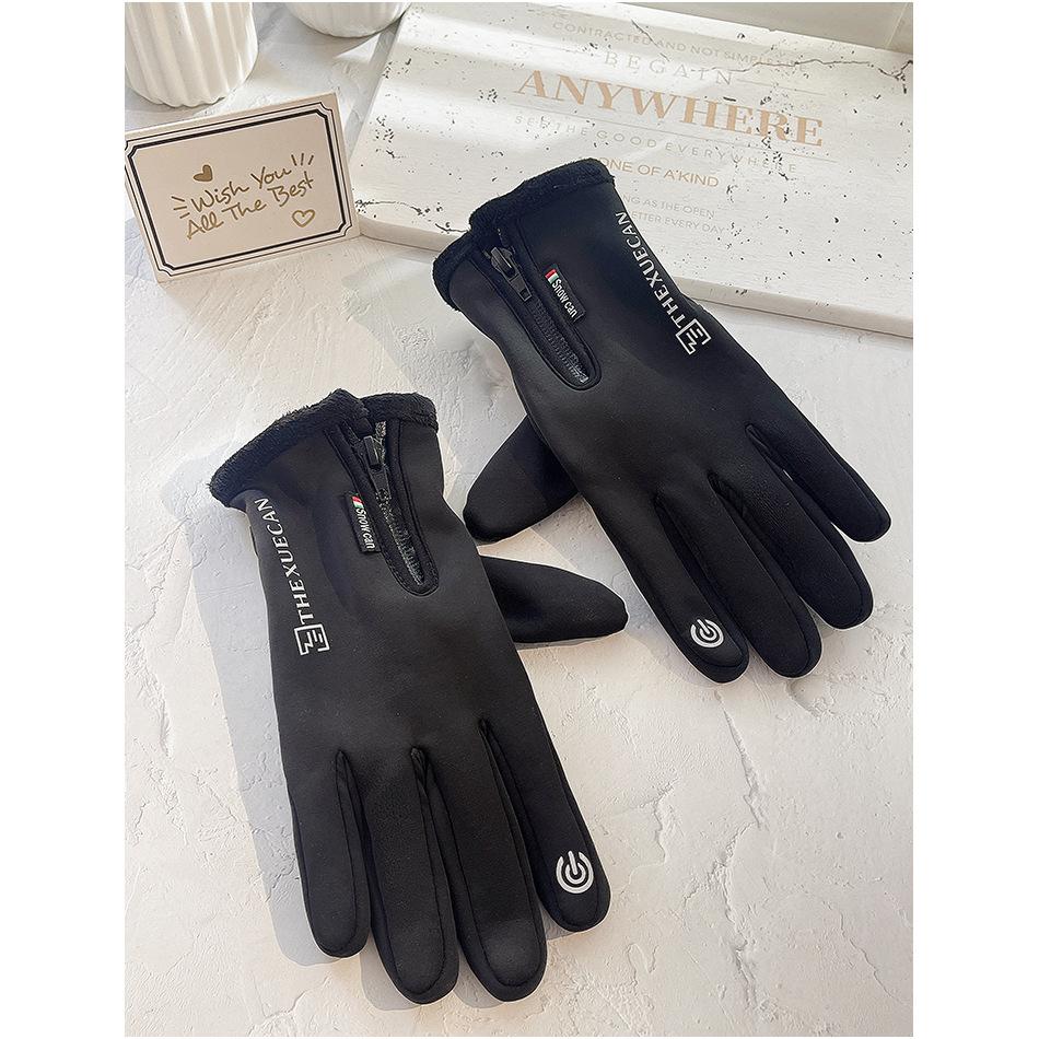 

Утепленные флисовые спортивные перчатки на молнии с алфавитом для велоспорта XL