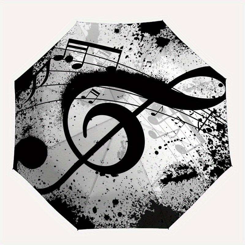 Music Note, Treble Clef-themed, Eight-ribbed, Self-folding Umbrella Is Suitable for Everyday Outdoor Use and Is An Ideal Gift for Friends an