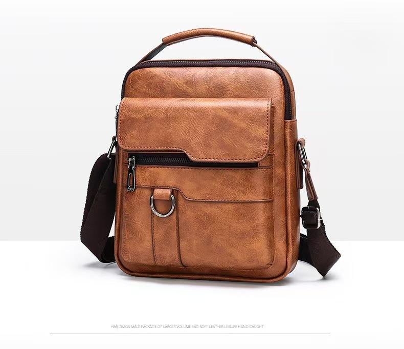 Single Shoulder Bag for Men, High-end and Large Capacity Men's Bag, Business Document Crossbody Bag, Men's Trendy Backpack Handbag