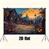1Pcs Mysterious Castle Pumpkin Lantern Halloween Background Cloth  Ghostly Twilight Atmosphere Jumps Waves