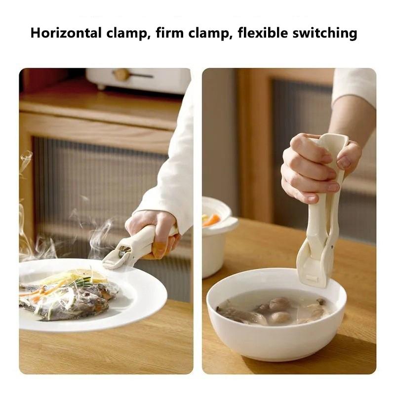 Protiskluzový klip proti opaření Kleště na misky na jídlo Silikonový držák proti opaření Uchopovač Odolný klip na kuchyňskou mísu