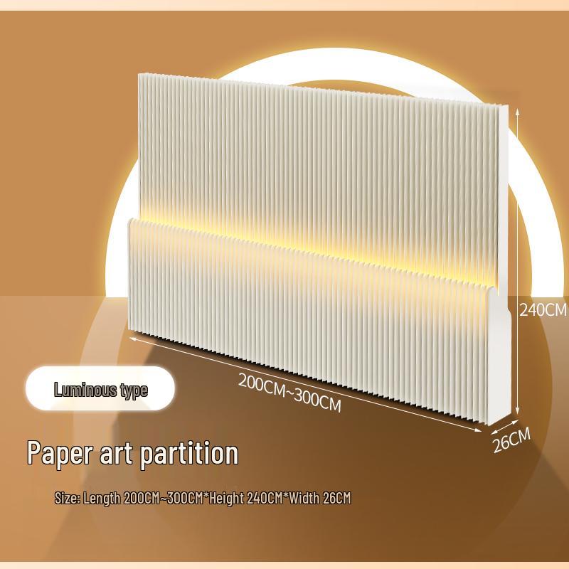 Glow Paper Folding Screen for Office, Living Room, Partition, Entryway, Rental Homes, Salons & Fences