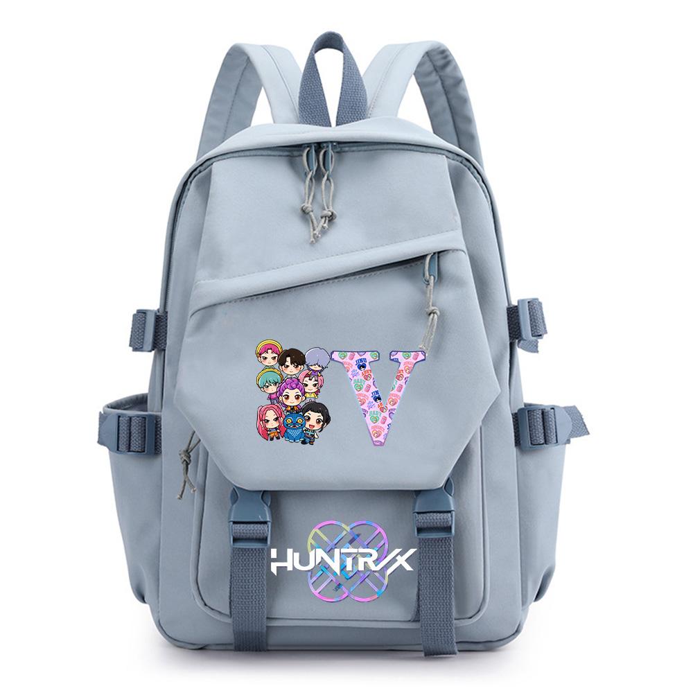 26 English Letter Kpop Demon Hunters Printed Backpack for Teenager Boy Gril Schoolbag Children Student Bookback Large Capacity Travel Bag Kid Gift
