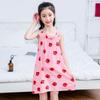 Summer Girls' Sleeveless Cotton Gauze Nightgown Pajamas