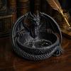 Langlebige PLA Drachenskulptur Gotisches Schmuckschalen-Tablett, 3D-gedruckte Figur, Mythisches Wesen Desktop-Form Aufbewahrungs-Tablett Organizer für Schlüssel Münzen