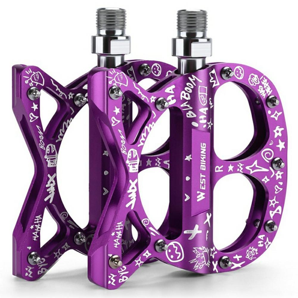 WEST BIKING YP0802137 Алюминиевый сплав Велосипедные Педали Тройные Герметичные Подшипники Противоскользящие Велосипедные Педали A