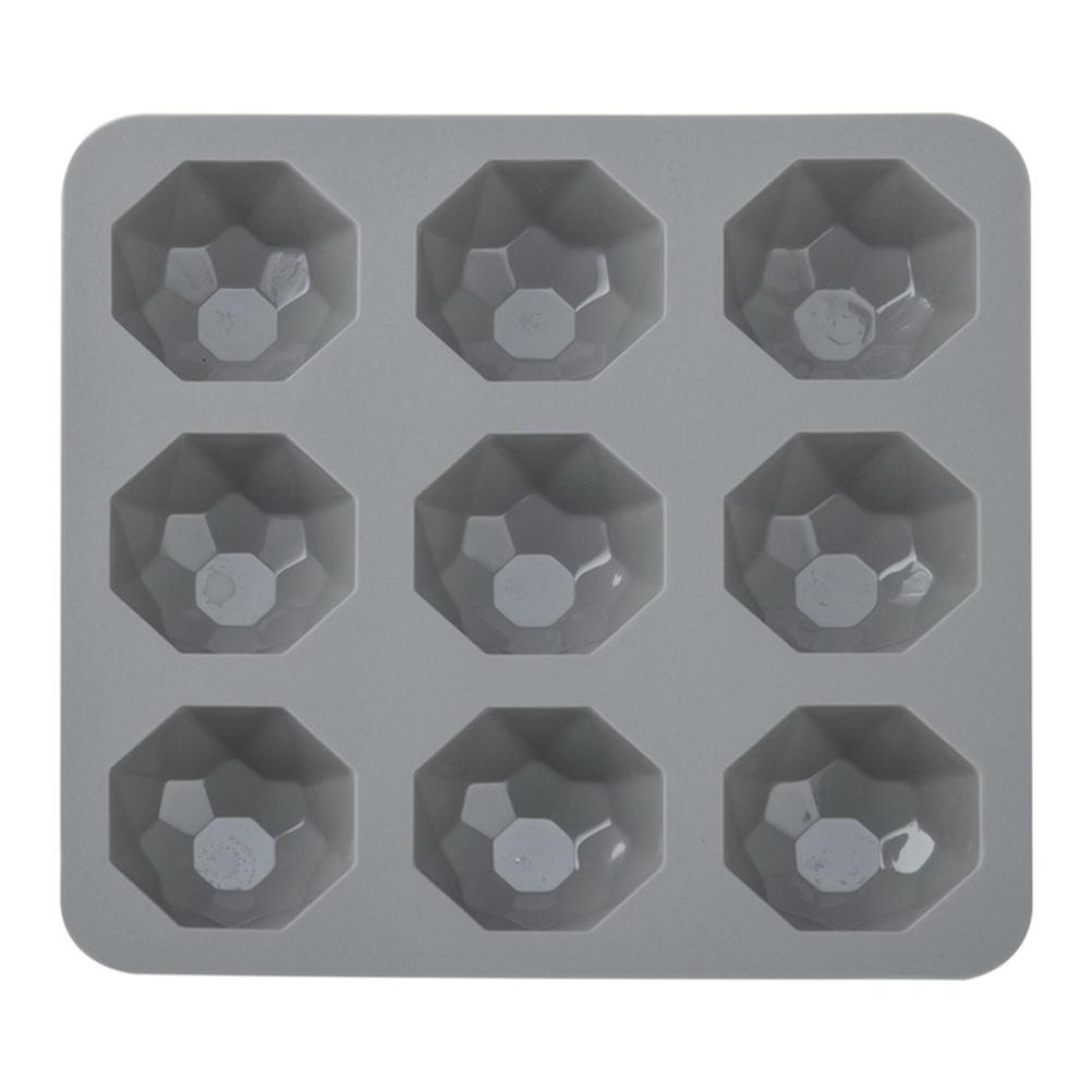 9 Cavity Diamond Silicone Cake Mold DIY Mousse Baking Pan for Dessert Grey