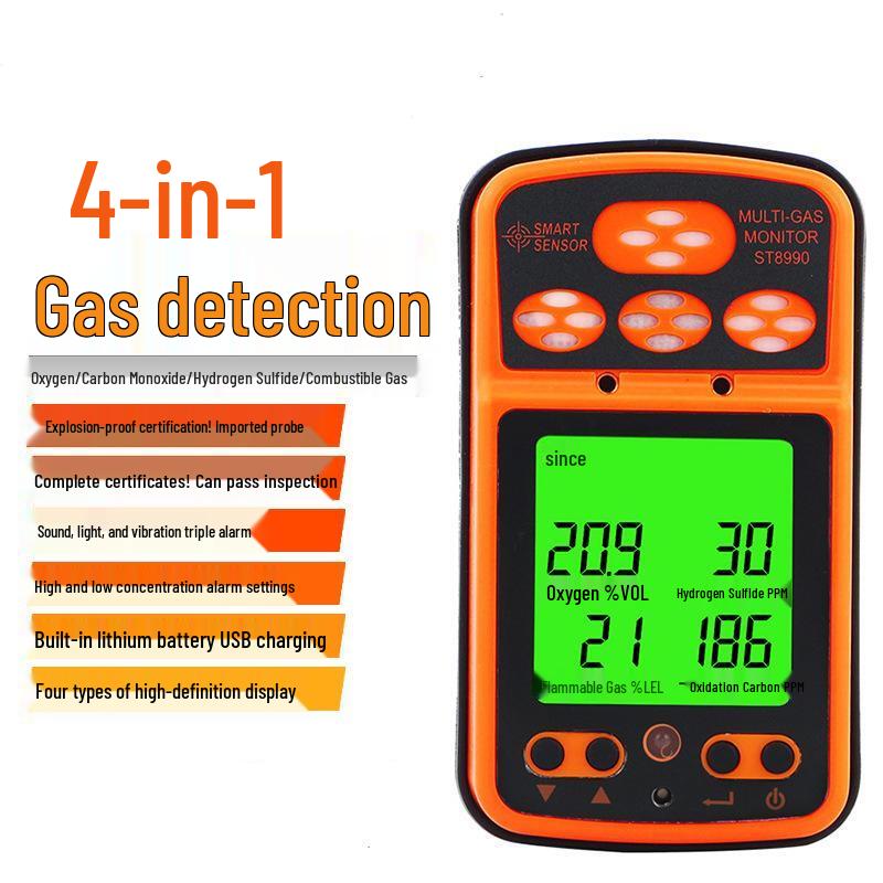 Yuante ST8990 Four-in-One Multi-Gas Detector CN plug (adapter included)