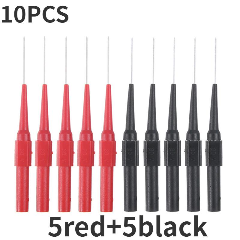 10PCS 30V Car Tip Probes Diagnostic Tools Multimeter Test Leads Extention Back Piercing Needle Tip Probes Auto Kit Machine 0.7MM