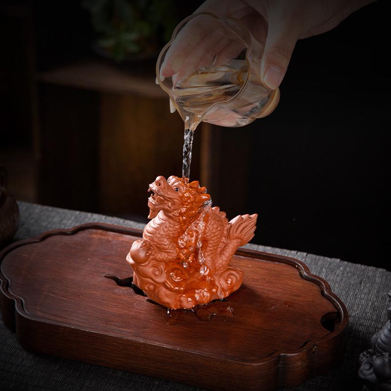 Purple Clay Zodiac Animal Horse Tea Pet Ornament – Cute, Creative Tea Table Dragon Mascot Decoration