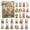 Acrylic Rabbit Advent Calendar 2026 Bunny Calendar, 24 Days Ornaments Christmas Countdown Birthday Party Favors 2D Flat Cute Animal Pendants for Xmas