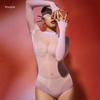 Seamless Shiny Silky High-Cut Bodysuit & Sexy Stockings Set - Large Size