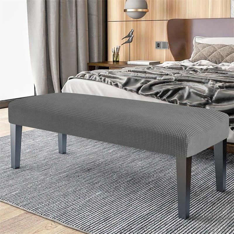 

1 шт. Эластичный чехол для пуфа Прямоугольный Всесторонний Чехол для табурета Однотонный Чехол для сиденья скамьи Защита от загрязнений Съемный Домашний декор