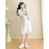 Korean Style 2026 Summer Maternity Dress—Sweet Loose Fit, Mid-Length Short Sleeve Design