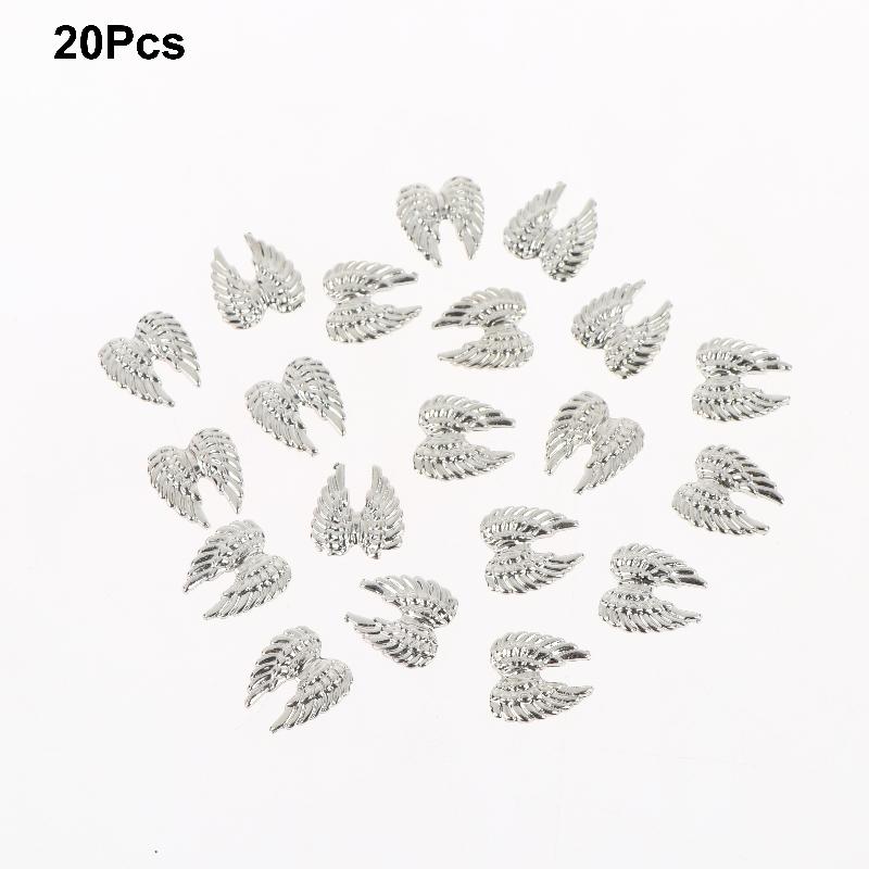 2 Pack Angel Wings Metal Nail Art Charms Gold Silver Wings Nail Decoration For Manicure Diy 3D  Sparkly Nail Parts