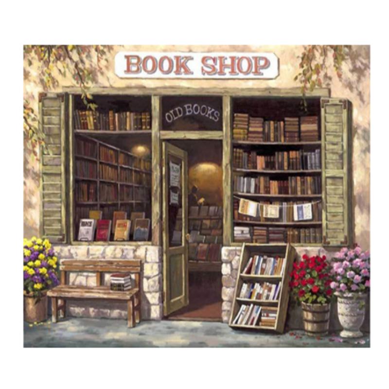 huacan Diamond Rhinestones Paintings Shop Full Drill Square Diamond Embroidery Landscape Diamond Mosaic Kids Home Decoration