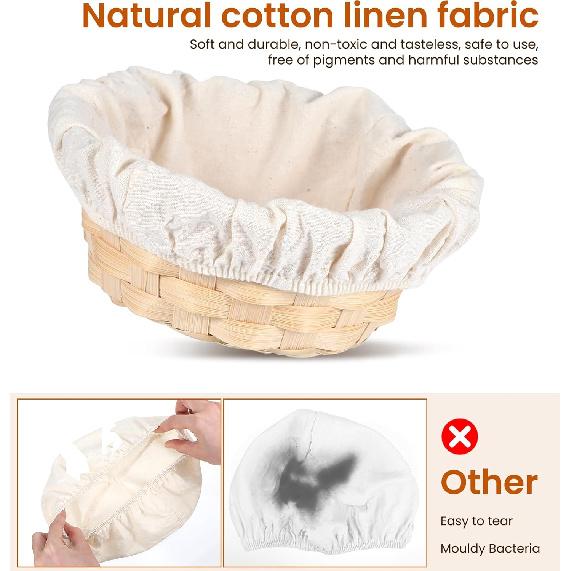 3Pcs Bowl Covers for Bread Proofing, 9 Inch Round Reble Sourdough Bowl Covers Bread Proofing Cover Basket Cloth Banneton Liner Cover for Rising,