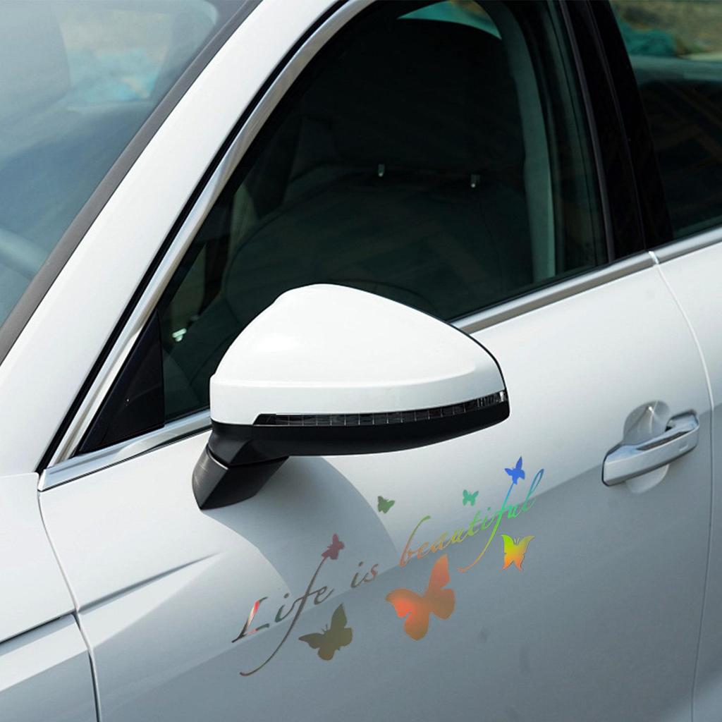 Car Stickers Reflective Precise Cut Decor With Butterfly Theme Car Decal Stickers For Window Friends Men Women Driving Outdoor