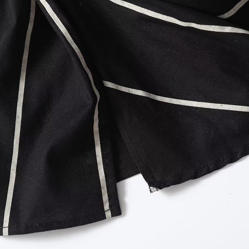 2025 Spring Women's Tie-Up Striped Turn-Down Collar Long-Sleeve Shirt - Versatile Commuter Fashion