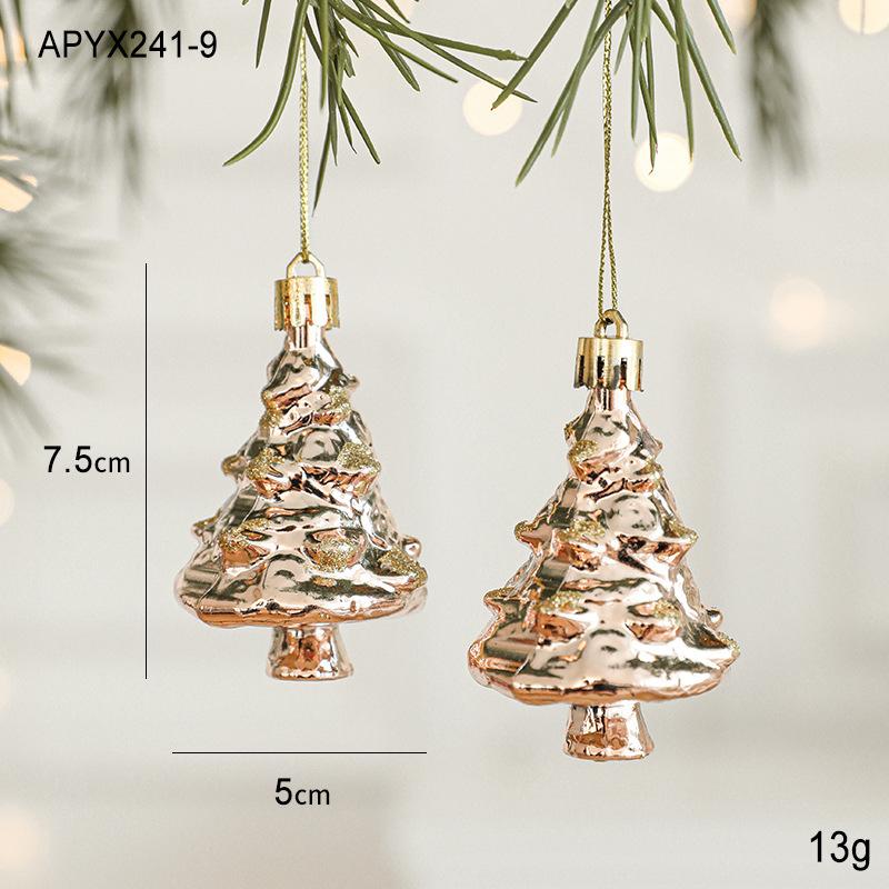 Christmas Decorations Party Plating Tree Pendants Rose Gold Sequins Conch Accessories Pentagram Small Gifts Pendants Supplies