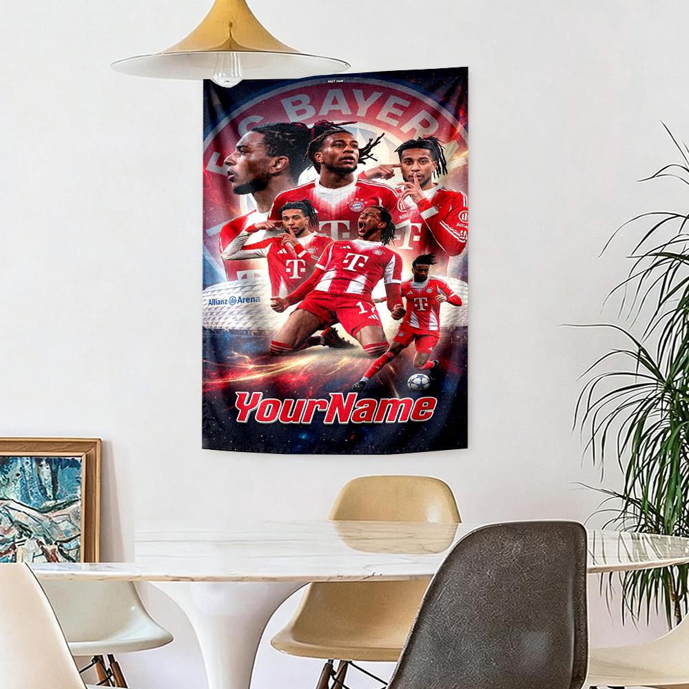 Bayern Munich Custom Your Name Wall Decor Tapestry Art For Pet Memorial Birthdaywedding Party Backdrop Family Gift