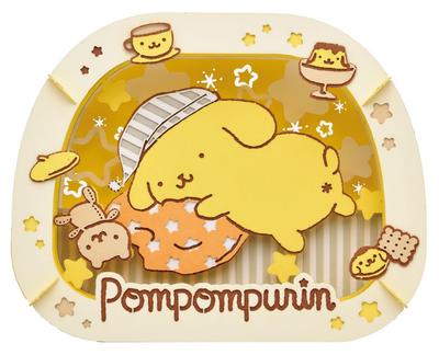 Ensky Sanrio Characters PT-304 Sleepy Pudding, Approx. H80 X W100 X D42mm, Paper