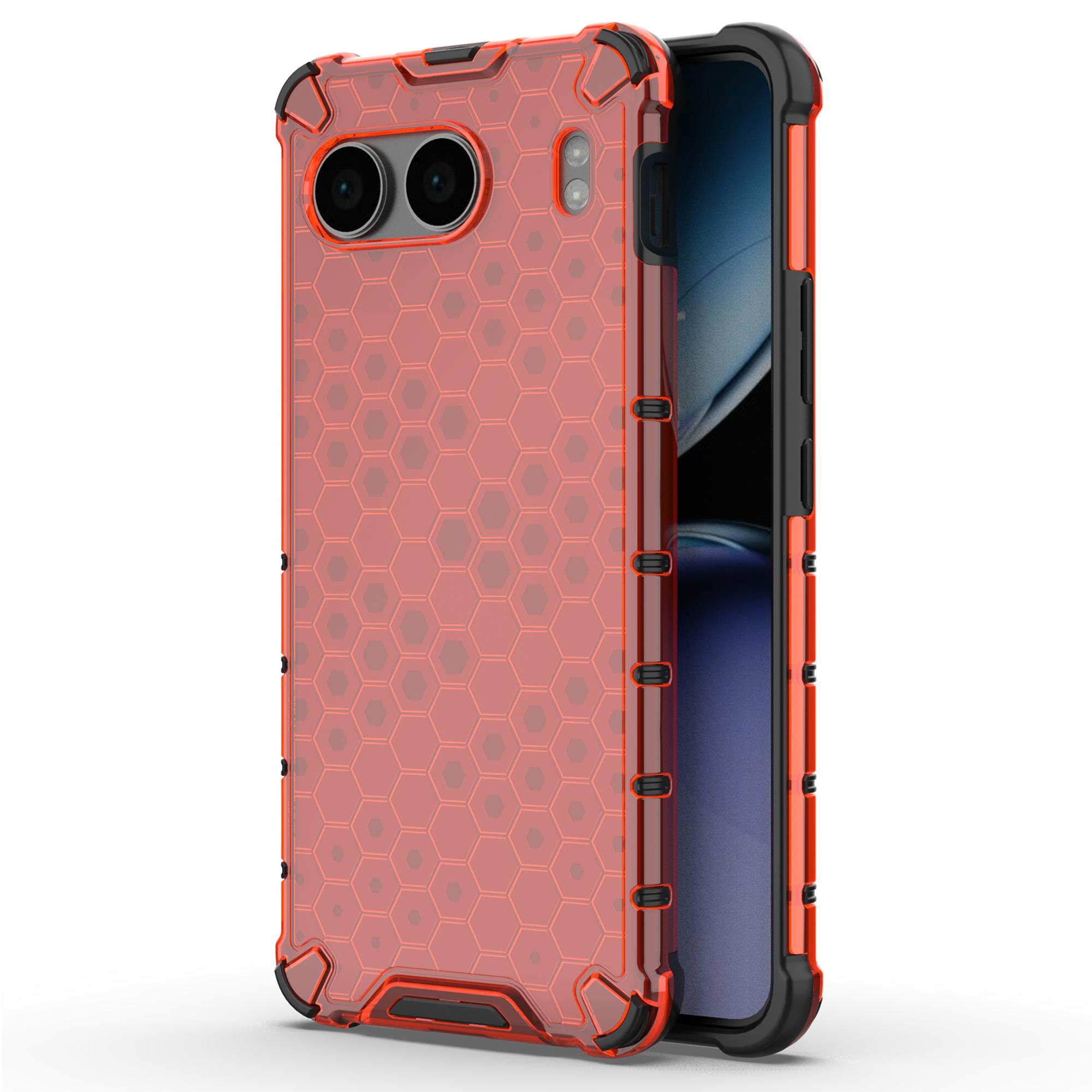 

For OnePlus Nord 4 Case PC+TPU Phone Cover Honeycomb Shape Red