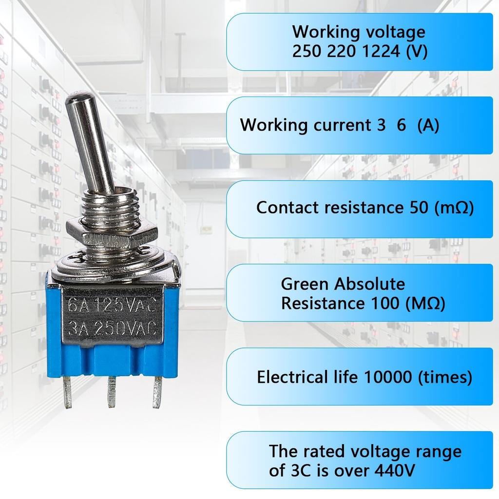 20Pcs Set Mini 6A 125V MTS-1 1P 3 Contacting 3 Position Power Toggle Switch