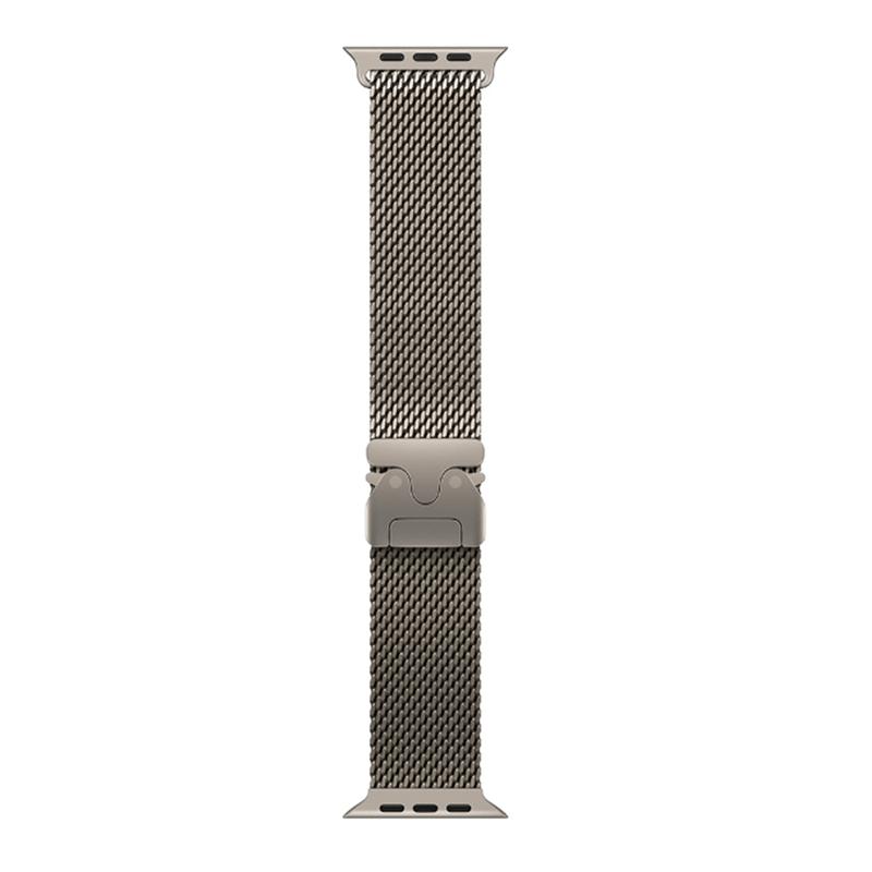 Titanium Color Milanese Loop Strap for Apple Watch Ultra Parachute Buckle Stainless Steel Metal Band for iWatch Series 11 10 9 8 7 6 5 SE 49mm 46mm