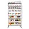 8-Tier Rolling Bin Storage Rack, 26 Organizer Bins, Bin Rack Storage Steel Wire Shelving System with Wheels, Mobile Tool Organizer for Garage,