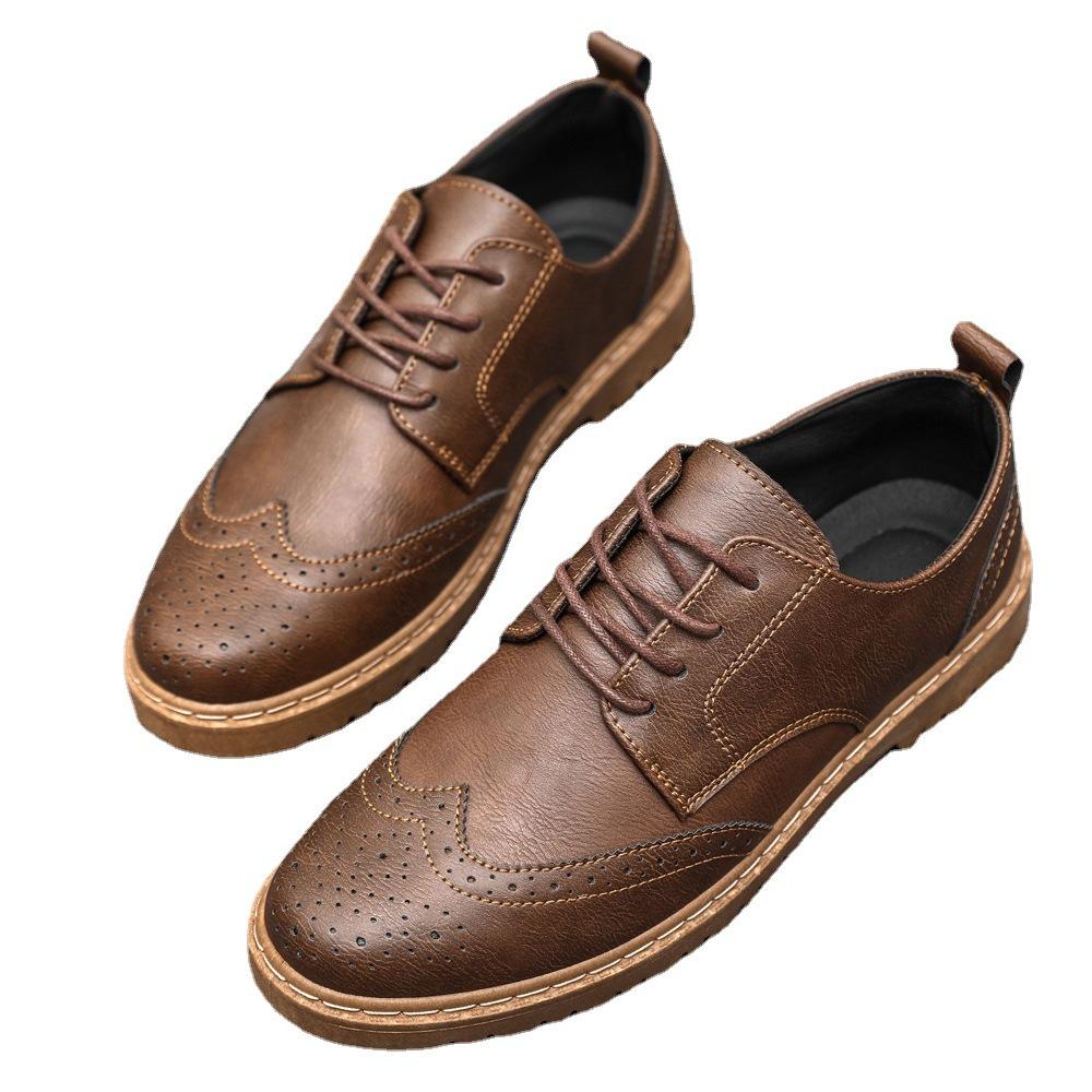 Casual Leather Shoes Men'S Summer Large Size Men'S Shoes British Retro Board Shoes Korean Version Trendy Shoes Tooling Versatile Shoes