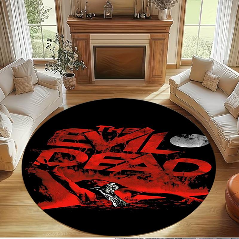 The Evil Dead Print Round Rug, Washable Floor Carpet, For Entryway Dorm Laundry Room Office Study, Home Decor Birthday Christmas Gift