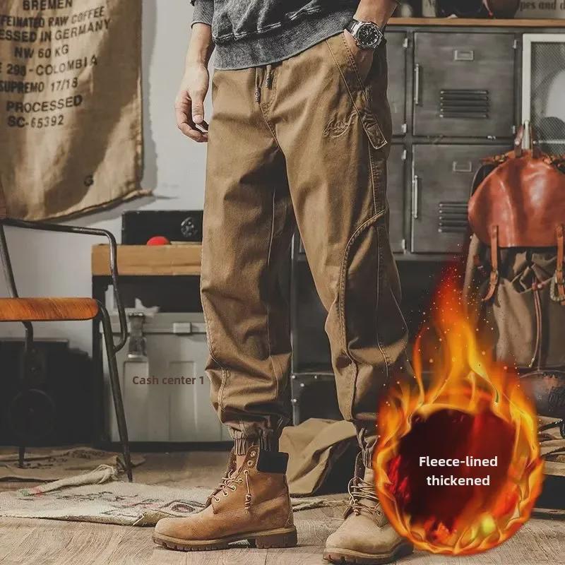 Men's Heavyweight Retro Winter Overalls - Loose, Thickened, Cuffed, Plus Velvet