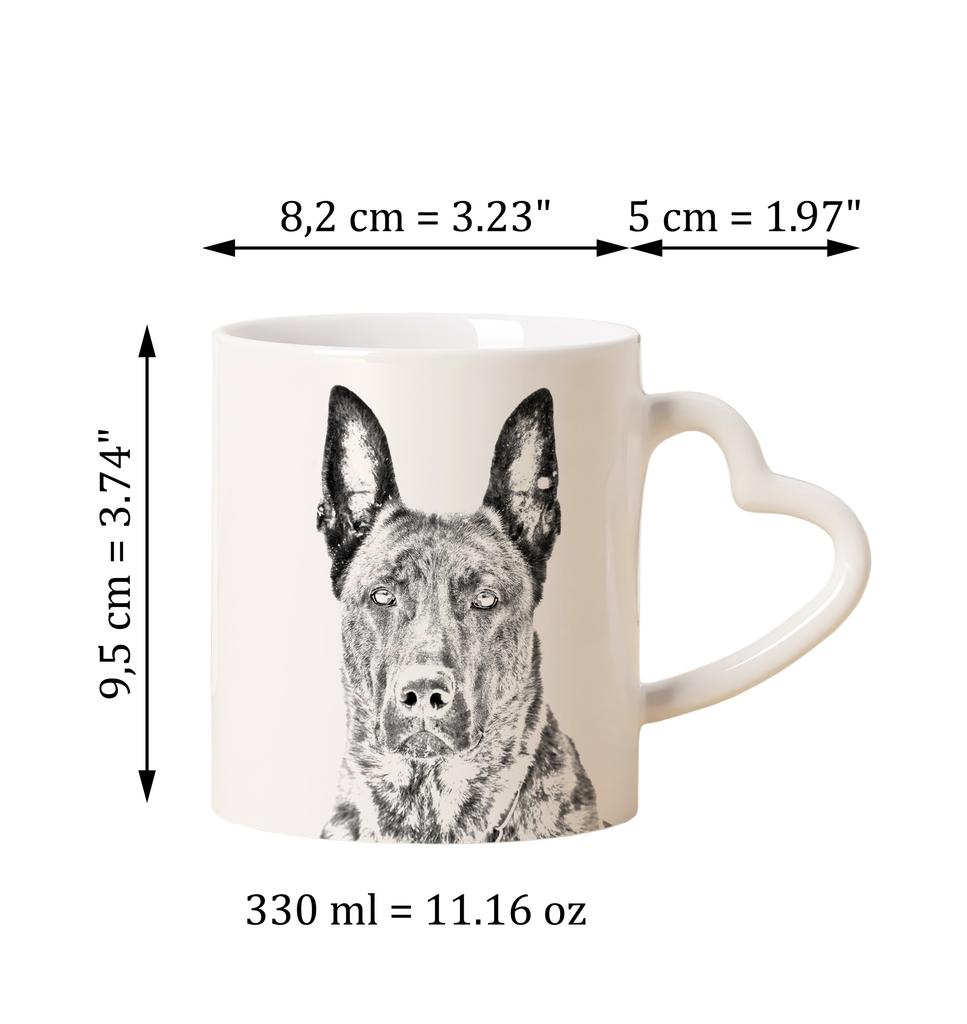 Dutch Shepherd Dog, Dutch Herder - cup with a dog, adorable cup with a heart-shaped handle, universal gift from the Art-Dog brand