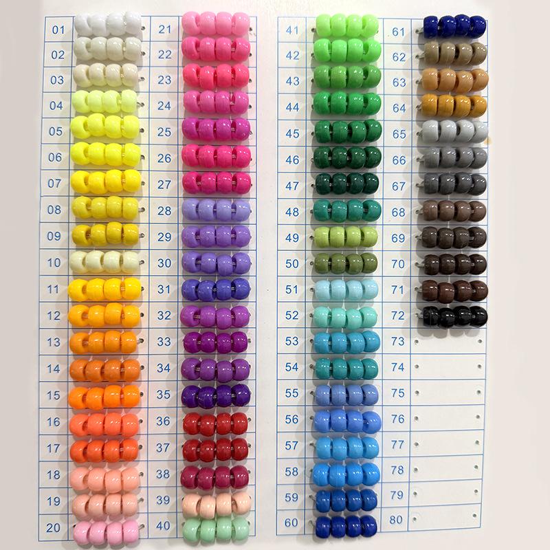 "100 Pcs Large Hole Transparent Frosted Barrel Beads - Colored Onion Powder Plastic Pony Beads for Dreadlocks and Wigs"