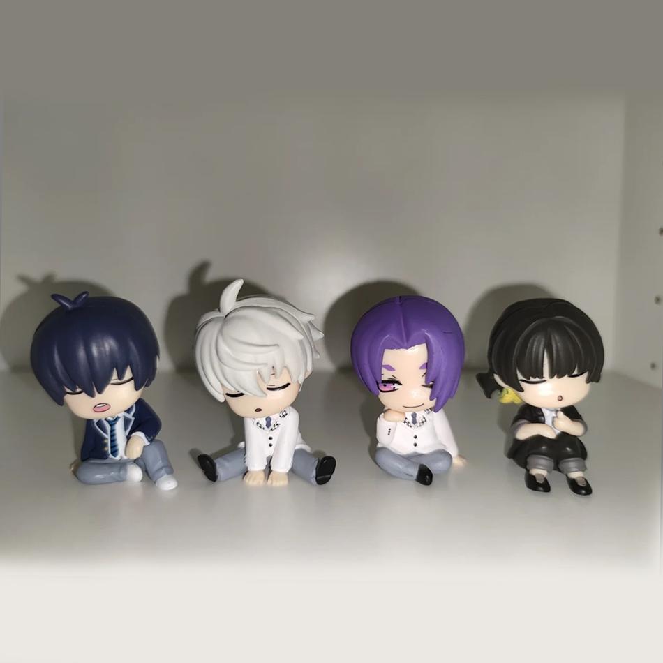4pcs/set Chigiri Hyoma Figure Blue Lock Sleeping Figures Isagi Yoichi Dolls Nagi Seishiro Rin Itoshi Figurine PVC Collection Toy