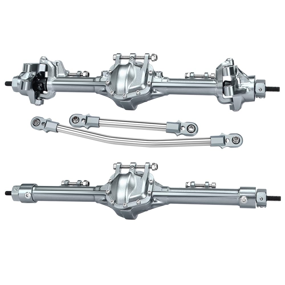 GLOBACT Aluminum Front & Rear Axles Set for 1/10 Axial SCX10 I II RC Crawler Car Upgrade Accessories
