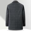 Wool Coat Men's Middle-aged and Elderly Down Removable Liner Dad's Tartan Coat Jacket