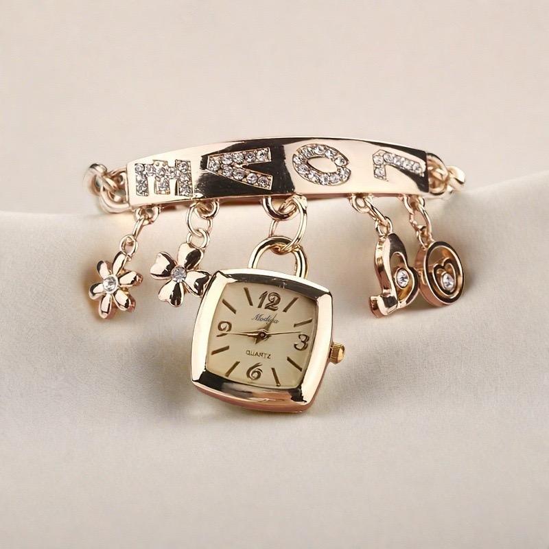 Fashion Women's Bracelet Watch Diamond Pendant for Girls' Watch Casual Versatile Decorative Quartz Watch for Women