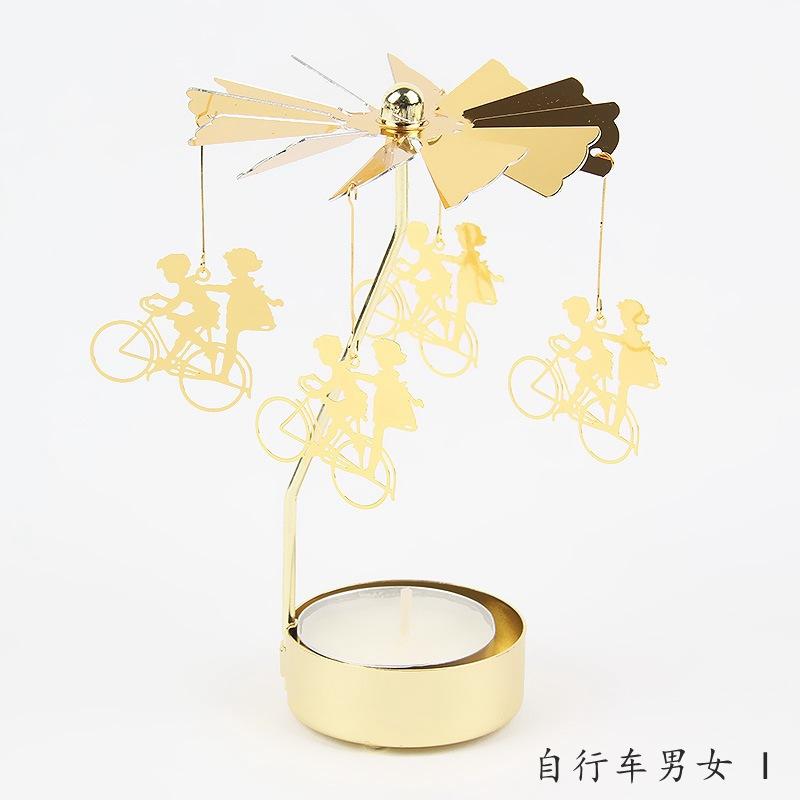 1pc Metal Hot Rotating Candle Holder Christmas Rotating Candle Holder Dinner Party Wedding Party Candle Holder Decoration Gift