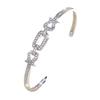 Fashionable and Exquisite Irregular Micro-paved Zirconia Open Bracelet for Women