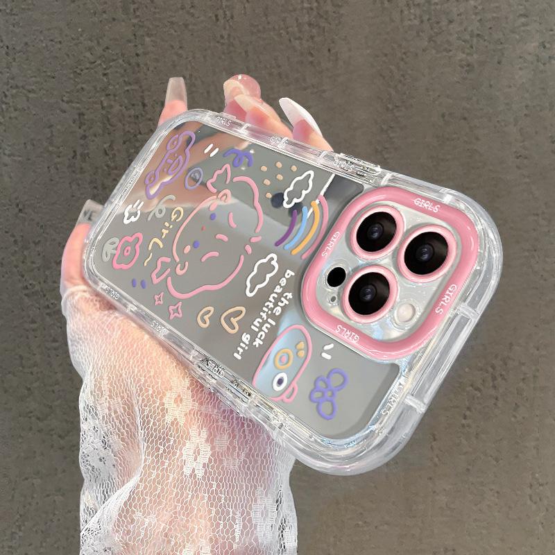 Applicable To Apple 15 Mobile Phone Case Iphone14promax Color Lines Girl 13 Mirror 12/11 Cute Xs