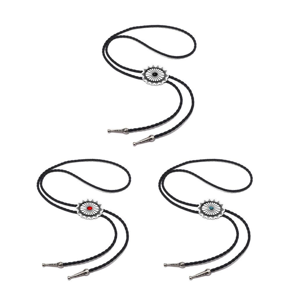 Elegant Bolo Tie with Engraved Pendant Cowboy Celts Necktie Western Necklace Cool Bola Tie Western Cowboy Costume